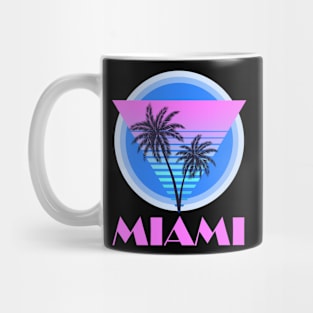 Vintage Miami Florida Palm Tree Sunset Graphic Cool Beach Mug